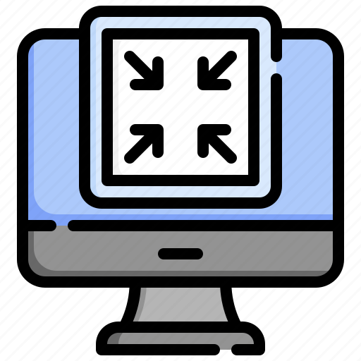 Exit, full, screen, electronic, computer, technology, monitor icon - Download on Iconfinder