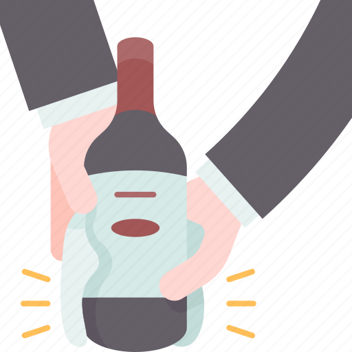 Wine, offer, serve, butler, service icon - Download on Iconfinder