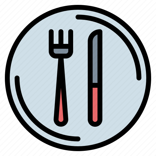 Cutlery, dish, fork, knife, plate, restaurant icon - Download on Iconfinder
