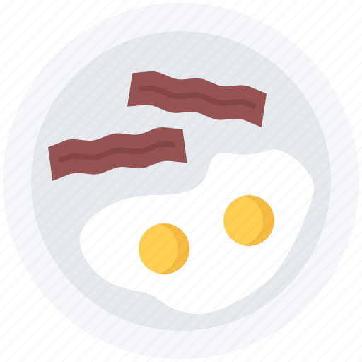 Bacon, breakfast, egg, food, fried, plate, restaurant icon - Download on Iconfinder