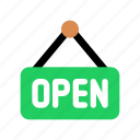 open, sign, store, shop, restaurant, commerce, business
