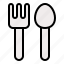 fork, kitchenware, restaurant, spoon, utensil 