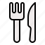 cutlery, fork, kitchenware, knife, restaurant, utensil 