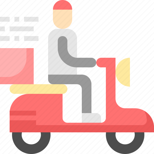 Delivery, food, man, motorcycle, restaurant, service, transportation icon - Download on Iconfinder