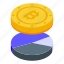 bitcoin, result, money, isometric 