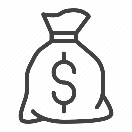 Bag, cash, dollars, finance, line, outline, wealth icon - Download on  Iconfinder