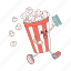 retro, popcorn, rushes, movies, film, food, corn, movie, cinema 
