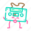 cassette, tape, retro, music, character, party 
