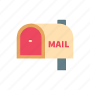 communication, letter, mail, mailbox, message, post, retro