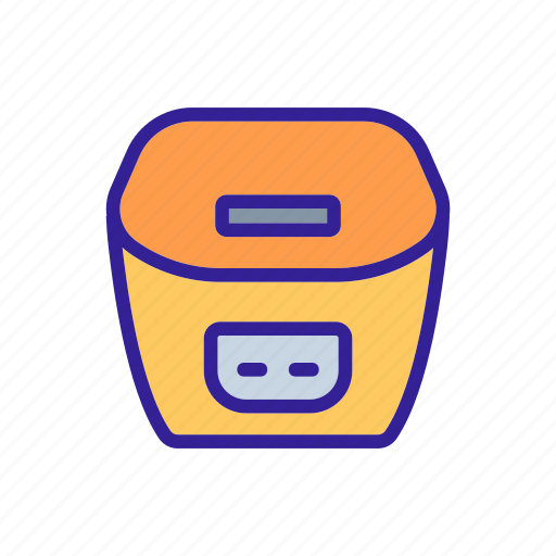 Cooker, electronic, equipment, rice, slow, top, view icon - Download on Iconfinder
