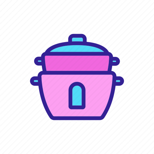 Cooker, double, electronic, equipment, kitchen, meal, rice icon - Download on Iconfinder