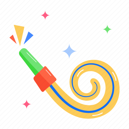 Party pipe, party blower, noisemaker, party prop, celebration prop icon - Download on Iconfinder