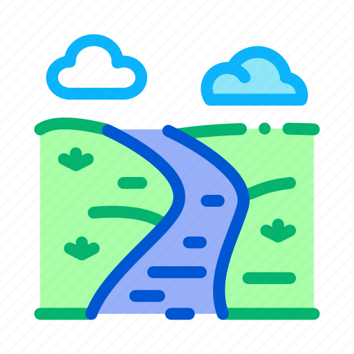 Bridge, buildings, forest, long, mountain, river, water icon - Download on Iconfinder