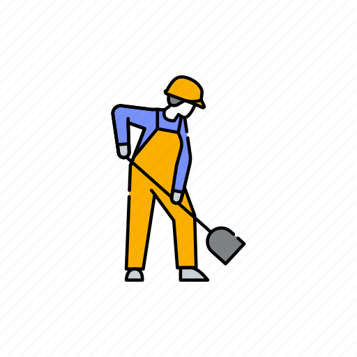 Worker, man, shovel, working, dig icon - Download on Iconfinder