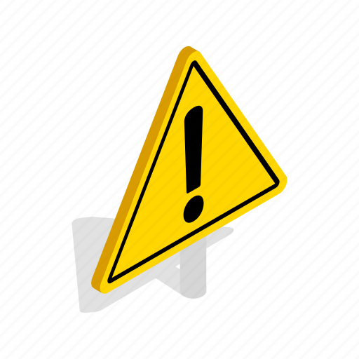 Attention, caution, danger, isometric, security, warning, yellow icon - Download on Iconfinder
