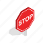 isometric, law, red, regulate, road, stop, traffic 