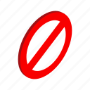 forbidden, isometric, no, red, safety, stop, warning
