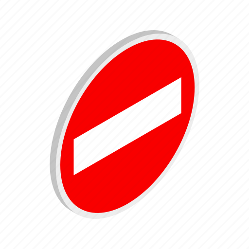 Entry, isometric, no, red, road, traffic, warning icon - Download on Iconfinder