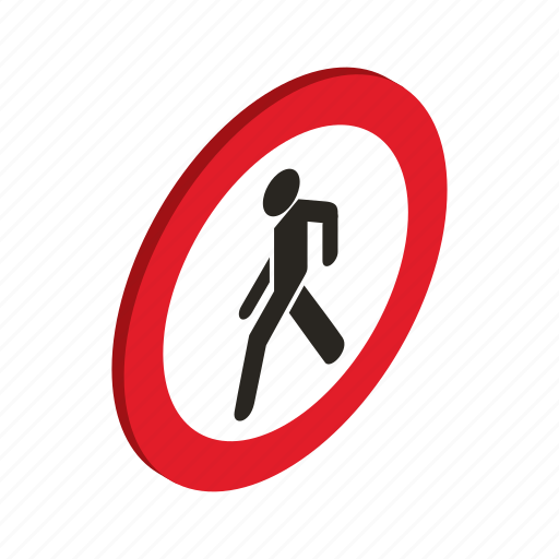 Forbidden, isometric, pedestrian, prohibited, prohibition, risk, stop icon - Download on Iconfinder