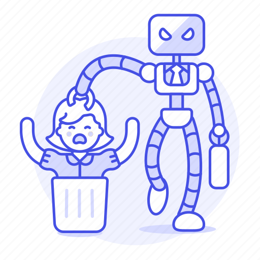 Trash, replacement, robot, disruption, ai, can, human icon - Download on Iconfinder