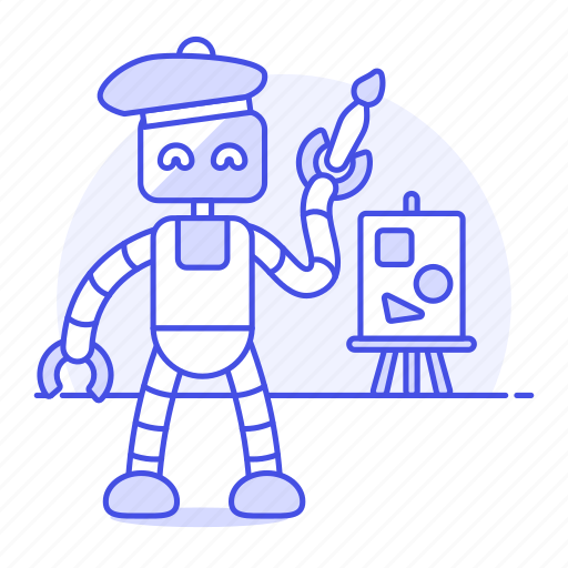 Paintbrush, robot, ai, beret, artist, creative, paint icon - Download on Iconfinder