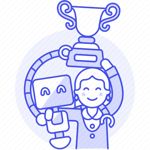 Ai, collaboration, competition, cooperation, female, happy, human icon - Download on Iconfinder