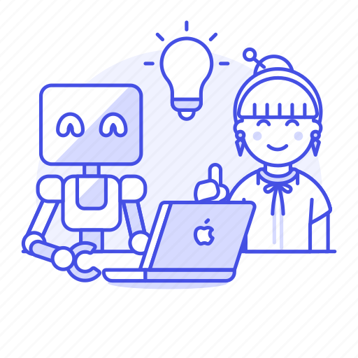 Collaboration, collab, robot, developer, ai, idea, human icon - Download on Iconfinder