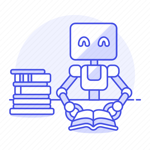 Reading, learning, scientific, book, experiment, ai, robot icon - Download on Iconfinder