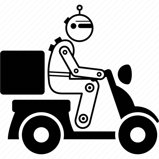Robot, android, worker, riding, rider, motorcycle, motorbike icon - Download on Iconfinder