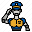 cop, robot, security, police, retro