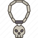 necklace, skull, rocker, fashion, accessory