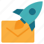 envelope, message, rocket, launch, startup, flight 