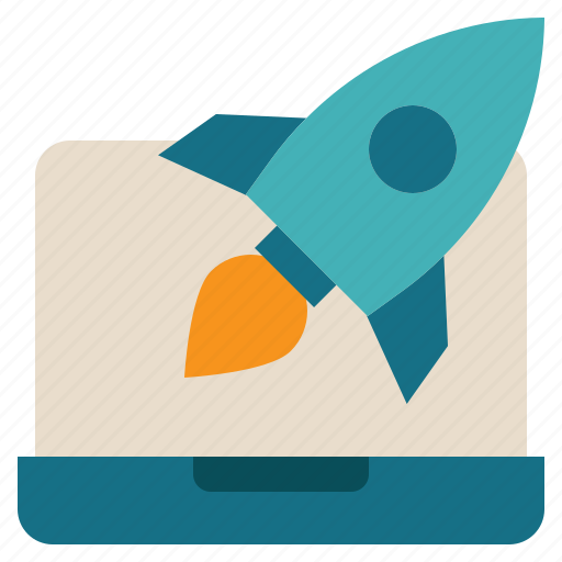 Laptop, technology, rocket, startup, launch icon - Download on Iconfinder