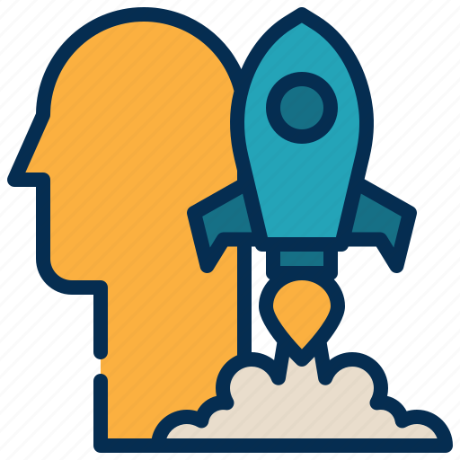 Human, thinking, idea, rocket, launch, startup icon - Download on Iconfinder