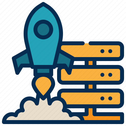 Server, database, storage, rocket, launch, startup icon - Download on Iconfinder