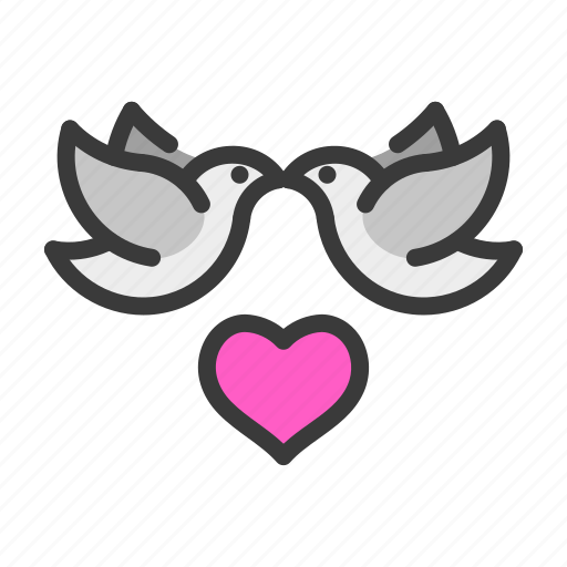 Bird, dove, heart, marriage, romance, valentine, wedding icon - Download on Iconfinder