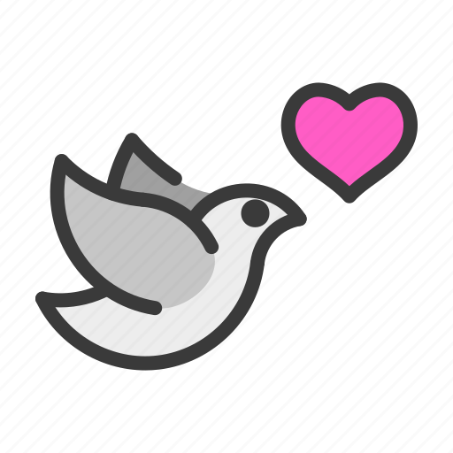 Bird, dove, heart, love, romance, valentine, wedding icon - Download on Iconfinder
