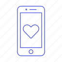 smartphone, phone, romance, online, dating, notification, love, application, heart