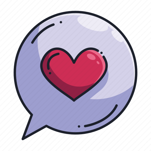 Heart, bubble, communication, message, valentine, romance, talk icon - Download on Iconfinder