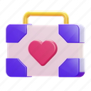 love, briefcase, suitcase, luggage, bag, vacation, honey moon, heart, wedding 