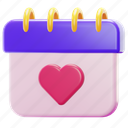 love, calendar, schedule, event, wedding, valentine, marriage, heart 