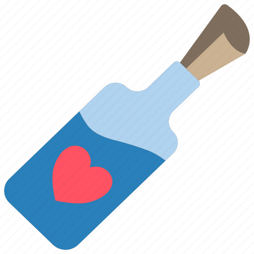 Bottle, day, in, messga, romance, valentines icon - Download on Iconfinder