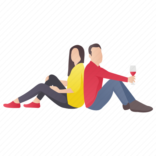 Couple dating, drinking wine, lovers, romantic couple, wine illustration - Download on Iconfinder