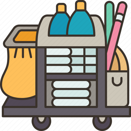 House, keeping, cart, cleaning, service icon - Download on Iconfinder
