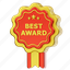 best, award, ribbon, award badge, badge, ribbon-badge, star-badge, reward, medal 