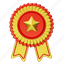 rosette, stars, award badge, badge, award, ribbon-badge, achievement, star-badge, reward 