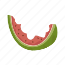 watermelon, trash, flat, icon, rotten, food, unhealthy, recycling, waste