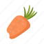 carrot, uneaten, flat, icon, rotten, trash, food, unhealthy, recycling 
