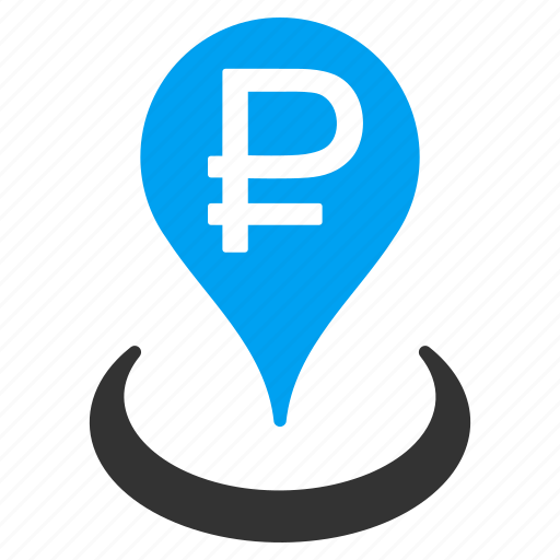 Bank location, finance, map marker, money, pin, position, rouble icon - Download on Iconfinder