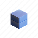 cube, geometric, shape, square, stack, solid, double, horizontal